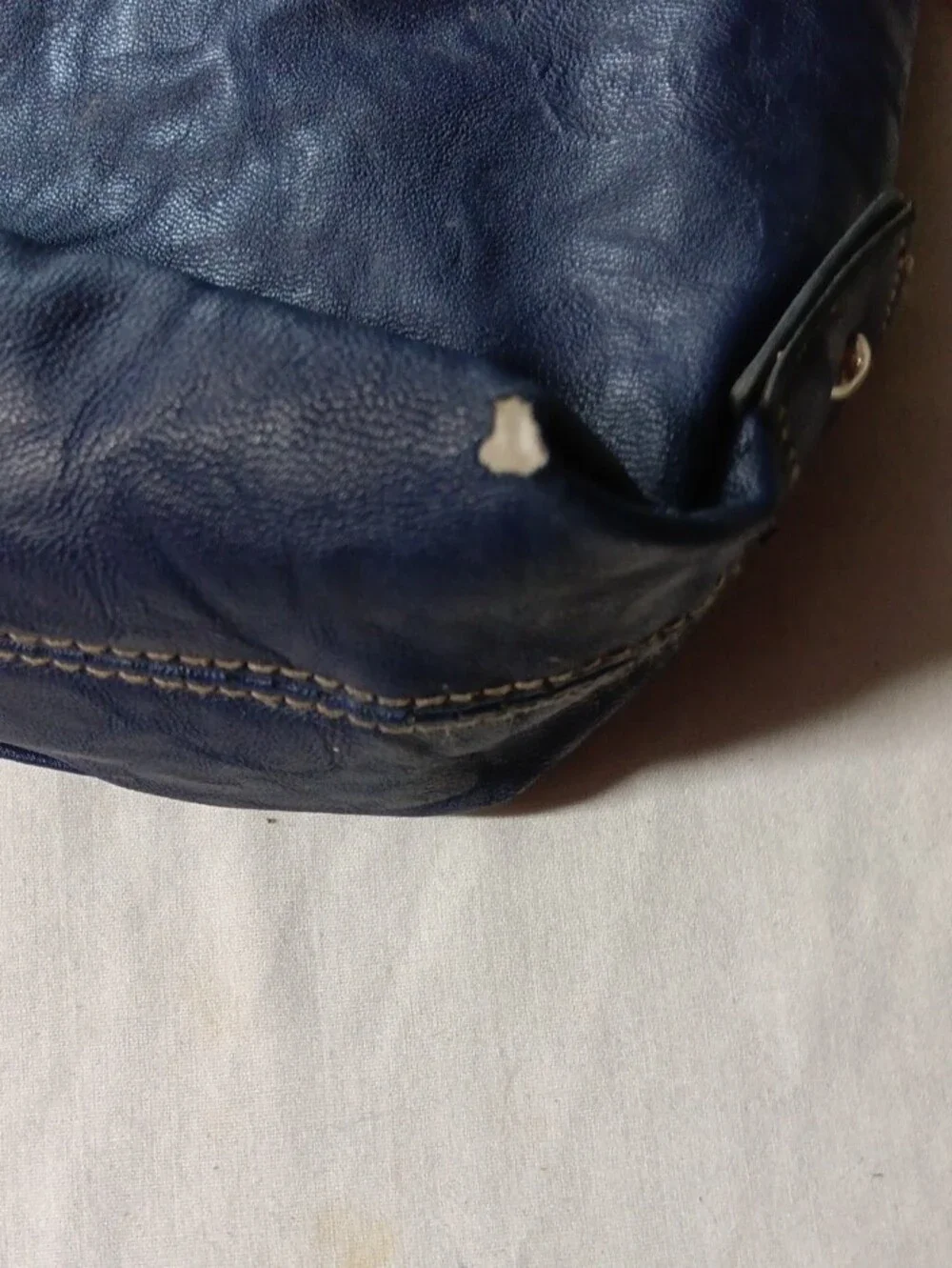 Rosetti Navy Blue Faux-Leather Shoulder Bag